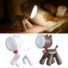 Lampe de chevet veilleuse en forme de chiot, rechargeable USB, LED écoénergétique, lumière douce, Blanc