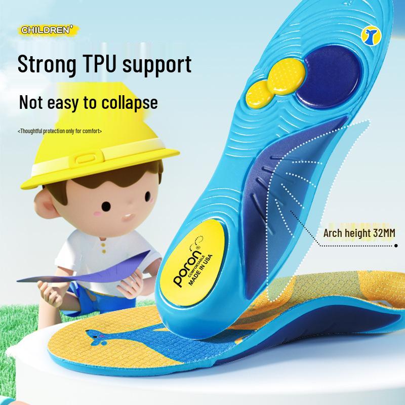 Детские стельки с поддержкой свода стопы - Мягкие, амортизирующие, противоскользящие, обрезаемые для спортивной и беговой обуви