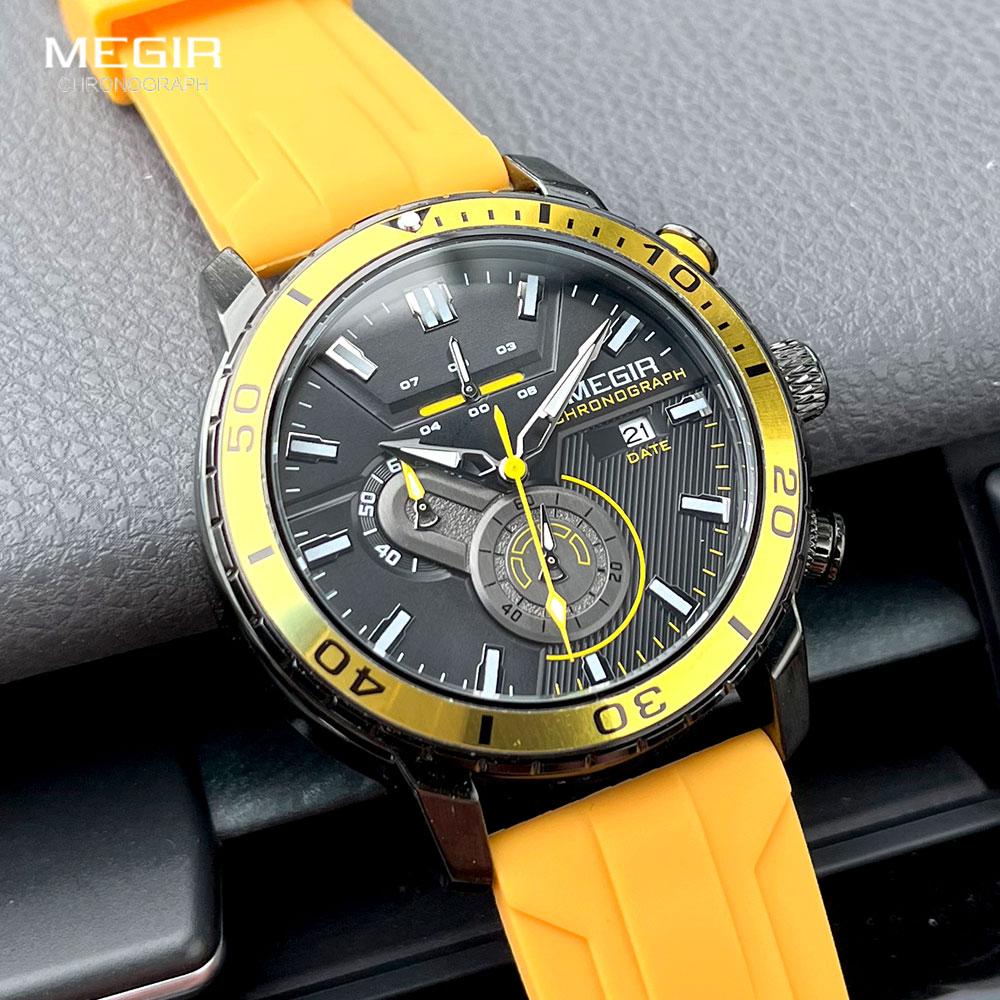 Силиконовый ремешок хронограф спортивные часы для мужчин модные водонепроницаемые наручные часы со светящимися стрелками автоматическая дата 24 часа