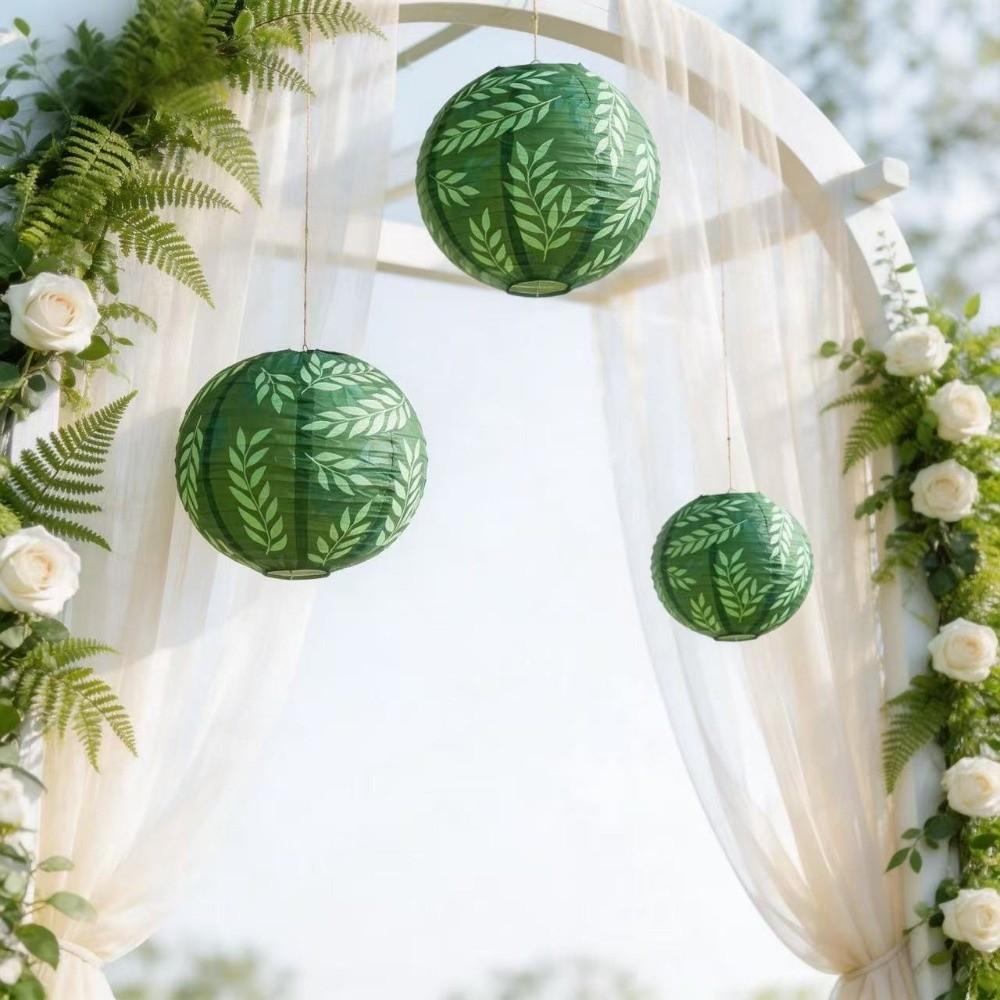 Rustic Hanging Paper Lantern Round Chinese Lantern Creative Folding Lantern Photo Prop