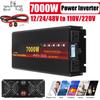 7000W Power Inverter DC 12V/24V/48V To AC 2200V Pure Sine Wave Converter Ultra-thick Battery Cable
