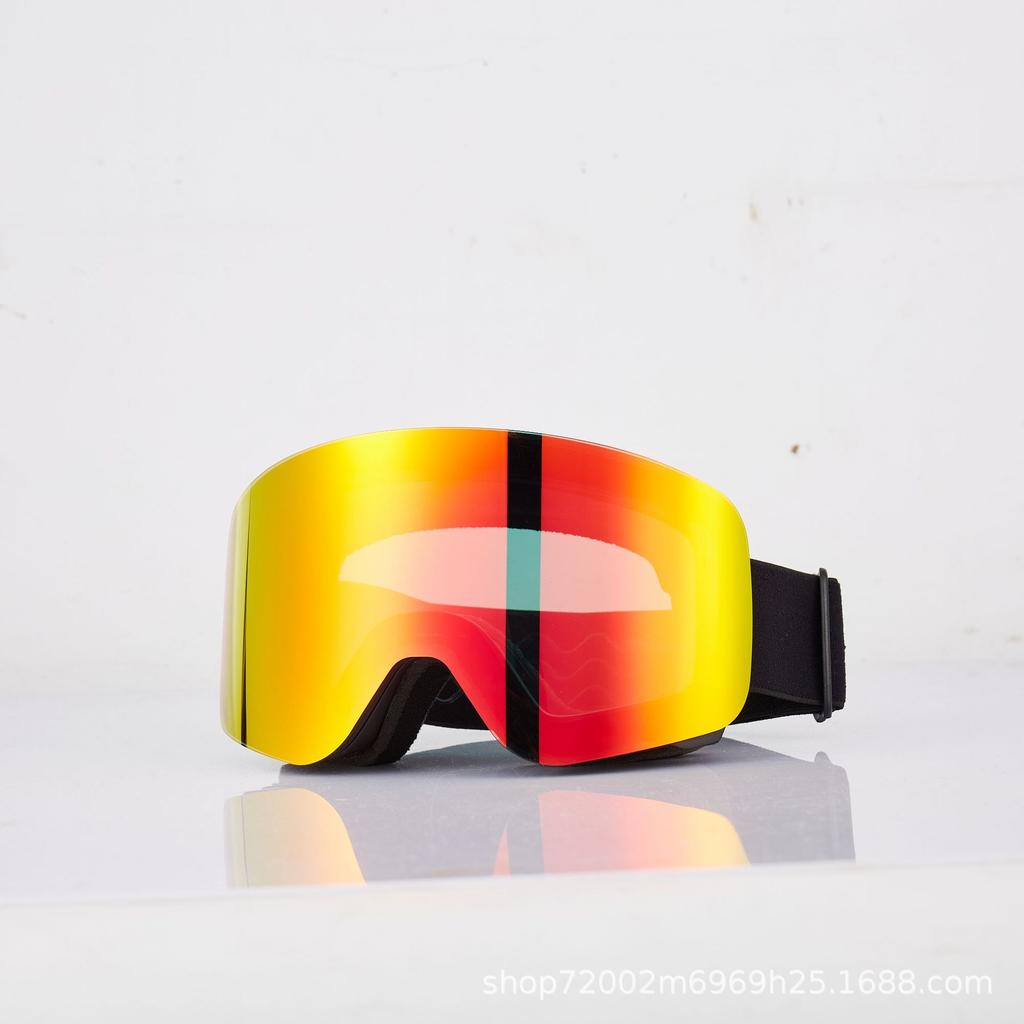Ski goggles with double layers, anti-fog, anti-wind and sand, compatible with prescription glasses, magnetic dual lenses, UV protection