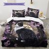 Beautiful Cow Cat Pattern Bedding Home Decoration Birthday Gift (1 * duvet cover + 2 * pillowcase, without core)
