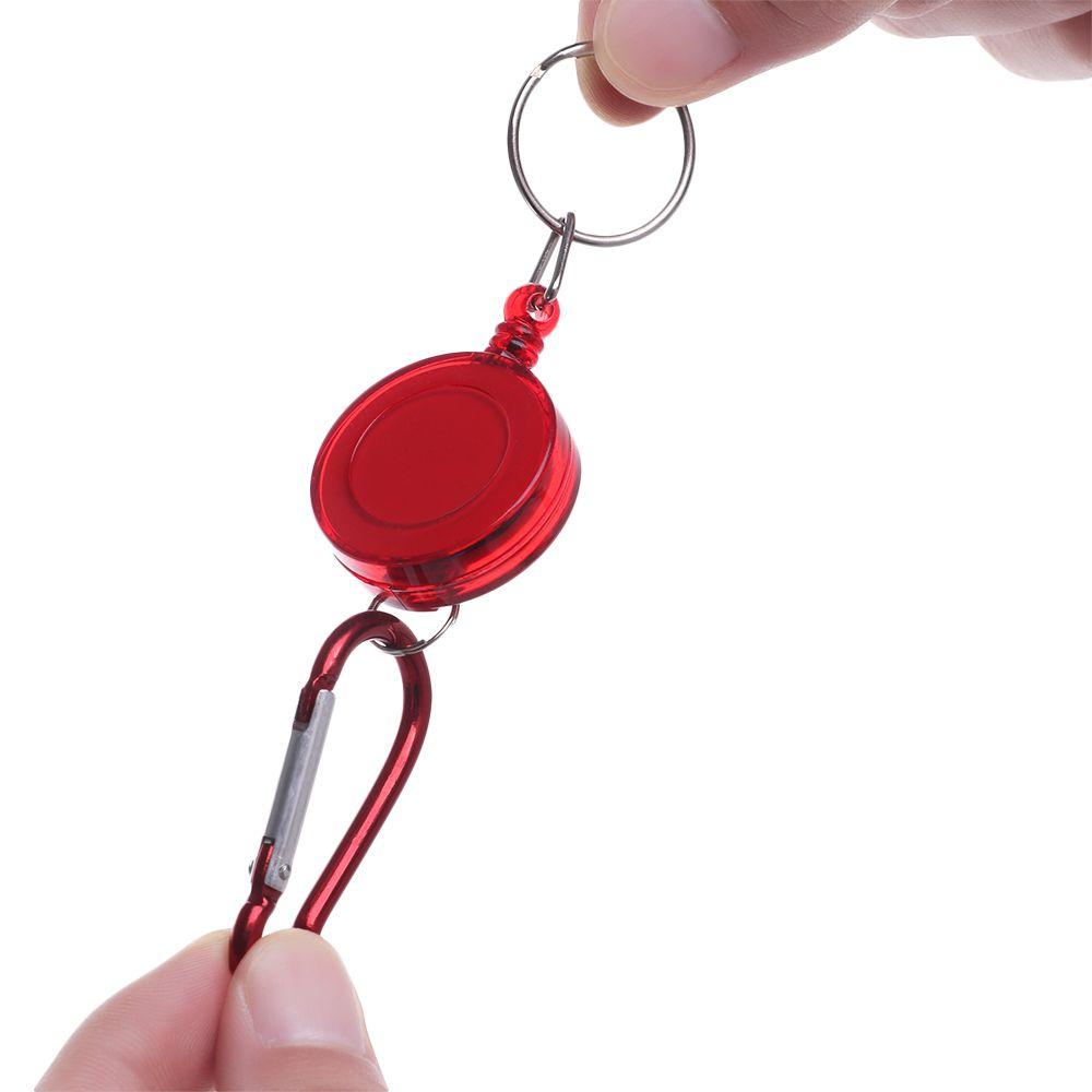 Belt Badge Safety Coil Fishing Key Ring Retractable Key Chain Keychain Pendant ID Card Holder