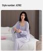 Women's Antibacterial U-Knit Pajama Set: Camisole, Long Sleeve Top, Long Pants - Spring & Autumn Casual Homewear 3-Piece