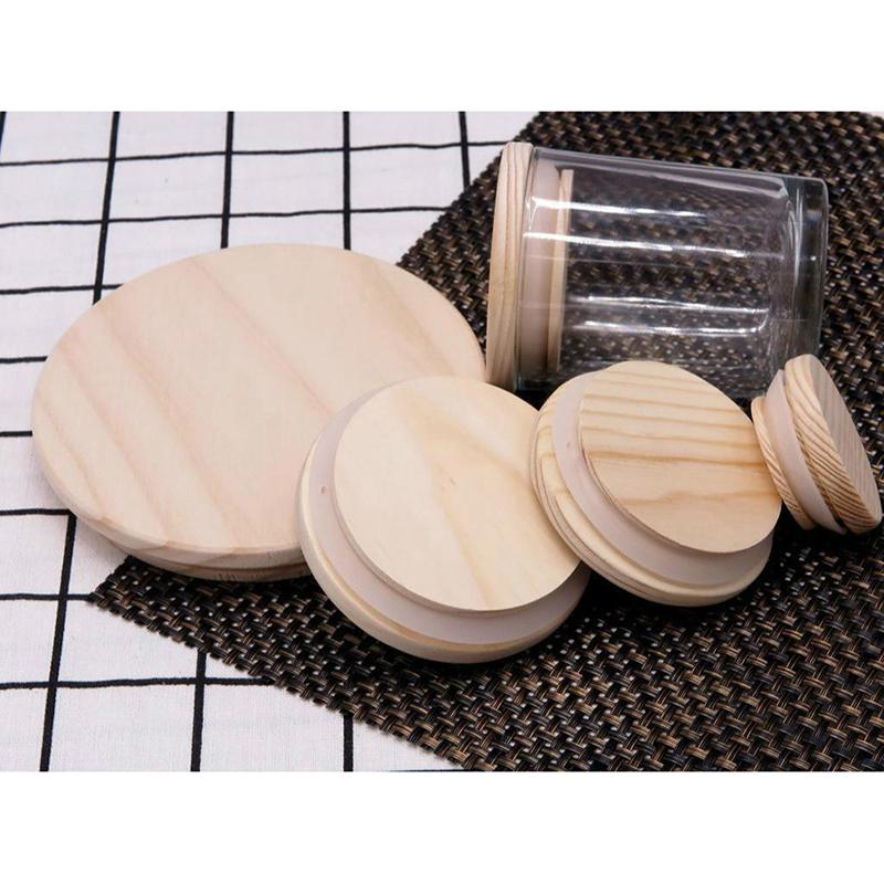 Деревянная крышка для банки Силиконовое кольцо с уплотнительной крышкой Цветочная деревянная крышка для банки