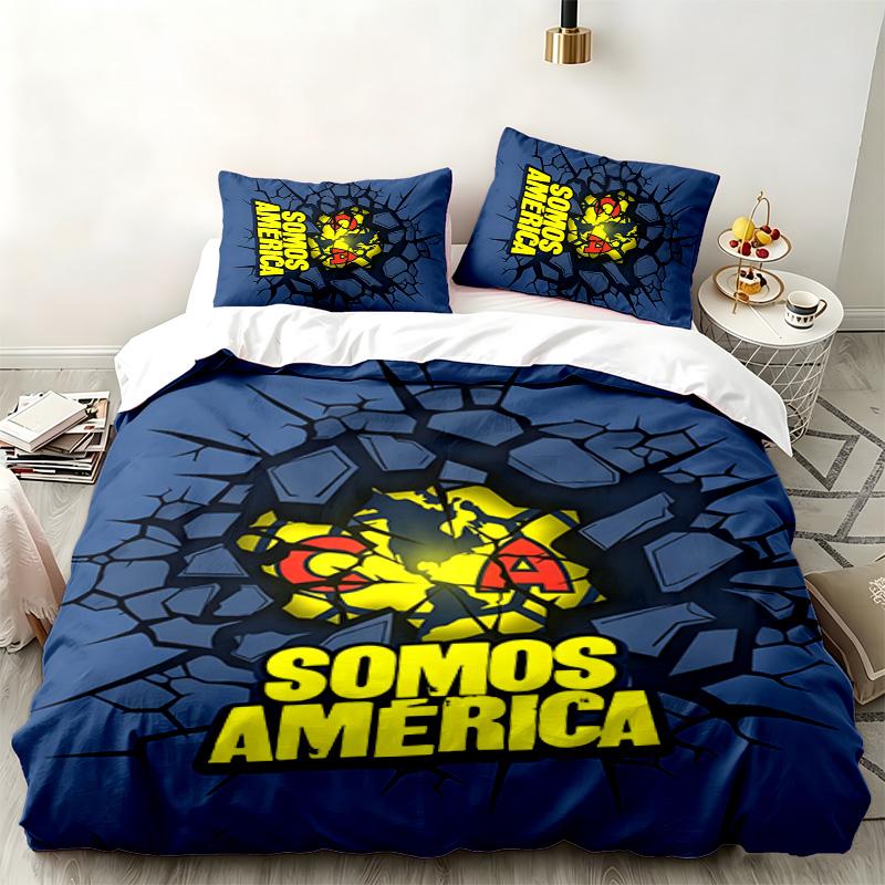 Club America 3pc set Perfect for bedroom use Comfortable bedding set includes a duvet cover and two pillowcases Ideal birthday or Christmas gift