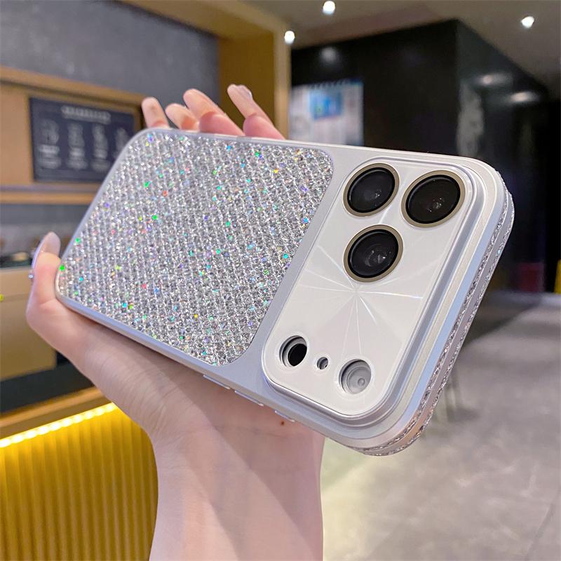 INS Роскошный Блестящий Чехол-Броня для Apple iPhone 17 16 15 14 13 Pro Max Модный Защитный Жесткий Чехол с Защитой Камеры