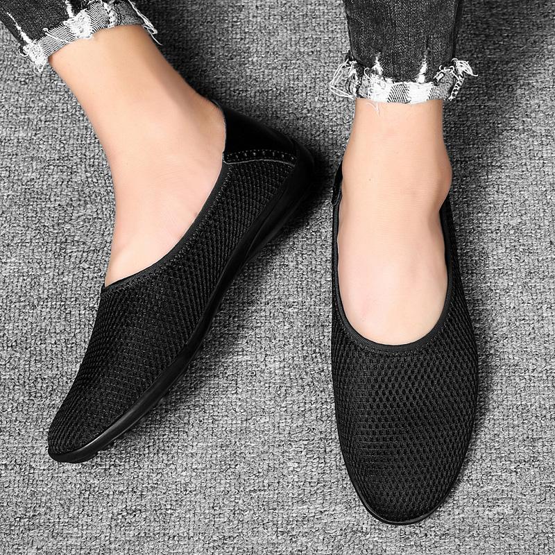 Ретро мужские мокасины легкие туфли-лодочки дышащая летняя удобная повседневная обувь мужские кроссовки мокасины большой размер 35-50 без застежек на плоской подошве