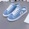 1pair Flat Convenient Canvas Casual Sneaker Comfort Lace-Up Board Shoes Low Top