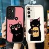 Чехол для телефона для Samsung Galaxy A17 A16 A15 A14 A13 Черный Кот Мультяшный Милый A56 A36 A26 A55 A35 A25 A54 A34 A24 A53 A33 A23 A07 A06