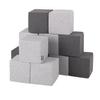 Soft Foam Cubes Building Blocks 14cm for Children, 12 Pieces, Cubes:dark Grey-light Grey
