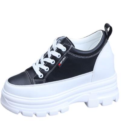 Модные осенне-зимние туфли женские белые туфли на толстой подошве с внутренней высотой 10 см для скейтбординга водонепроницаемые кроссовки