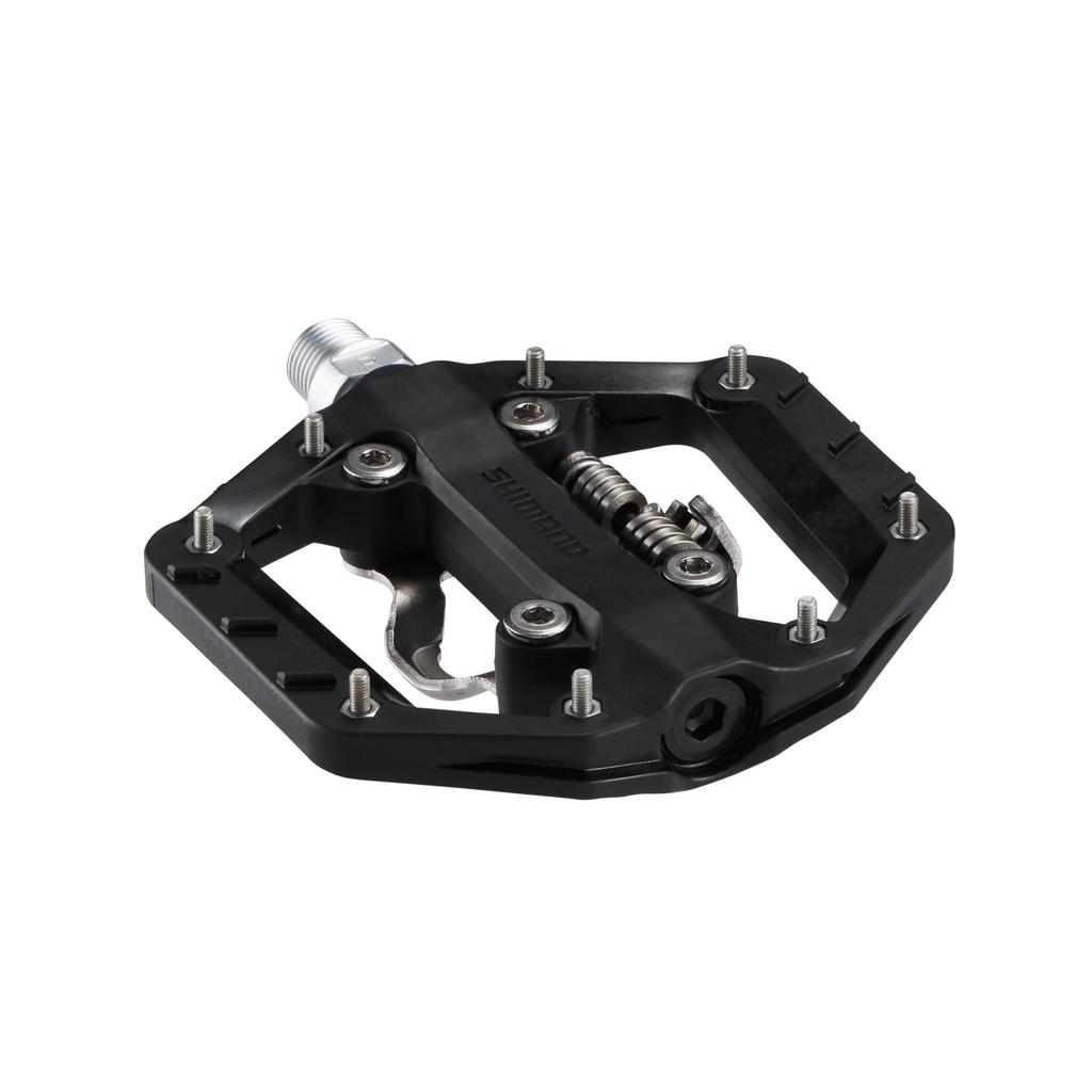 Педали Shimano SPD с шипами Черные PD-EH510 (Односторонний SPD/Односторонний Flat) SM-SH51 в комплекте,