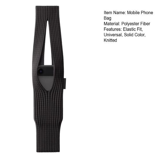 Knitted Mobile Phone Bag Stretchy Phone Pocket Universal Phone Sleeve Crossbody Pouch for Men Women Travel Gym Shopping
