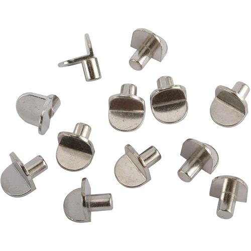 YFFSFDC 50-Piece Set of Insertable Shelf Dowels, Shelf Support Pins, Metal Shelf Supports for Home Hardware, Wardrobe, Cabinet, Concealed Partition Tr