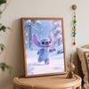 Disney Stitch winter scene oil painting hand painting coloring painting handmade diy home decoration gift