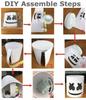 LED DJ Marshmello Mask Halloween Christmas Party Evening Masquerade Light Mask Cosplay Décor DIY Marshmallow Headgear