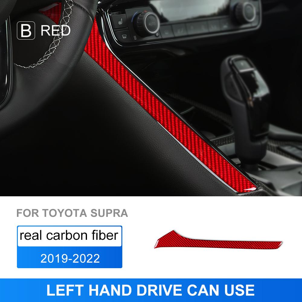 Real Carbon Fiber Sticker For Toyota Supra GR A90 A91 MK5 - 2024 2025 Car Gear Side Strip Interior Trim Accessories