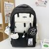 New Heat Transfer Korean Style Large Capacity Backpack for Middle High School College Students Trendy Versatile Travel Daypack