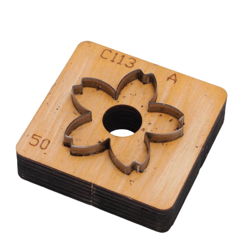 Leather Cutting Mold with   Wood Base Flower Shape Punching Die for Making Keychain Bag Decorations