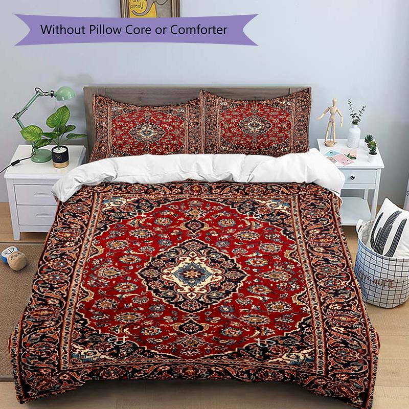 3Pcs Persian Rug Bedding Set Quilt Cover Pillowcase Home Christmas Xmas Halloween Gift 1 Duvet Cover 2 Pillowcase M924592
