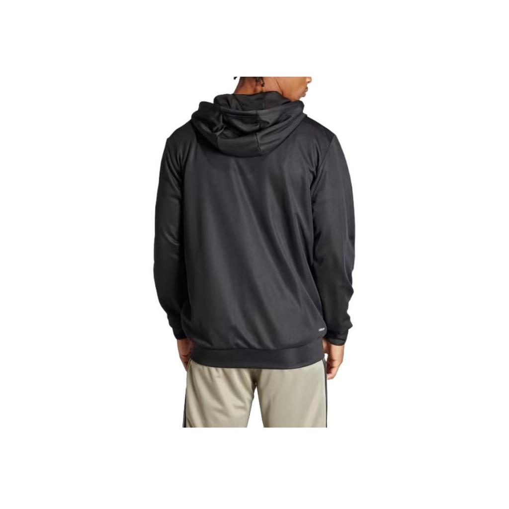 Adidas Train Essentials Seasonal Full-Zip Hoodie Black Men Streetwear IS6700