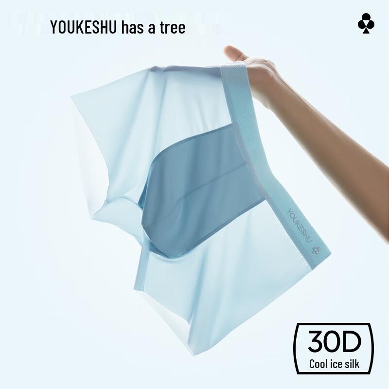 Youkeshu Men's Ice Silk Boxer Briefs (7A Antibacterial, Cooling)