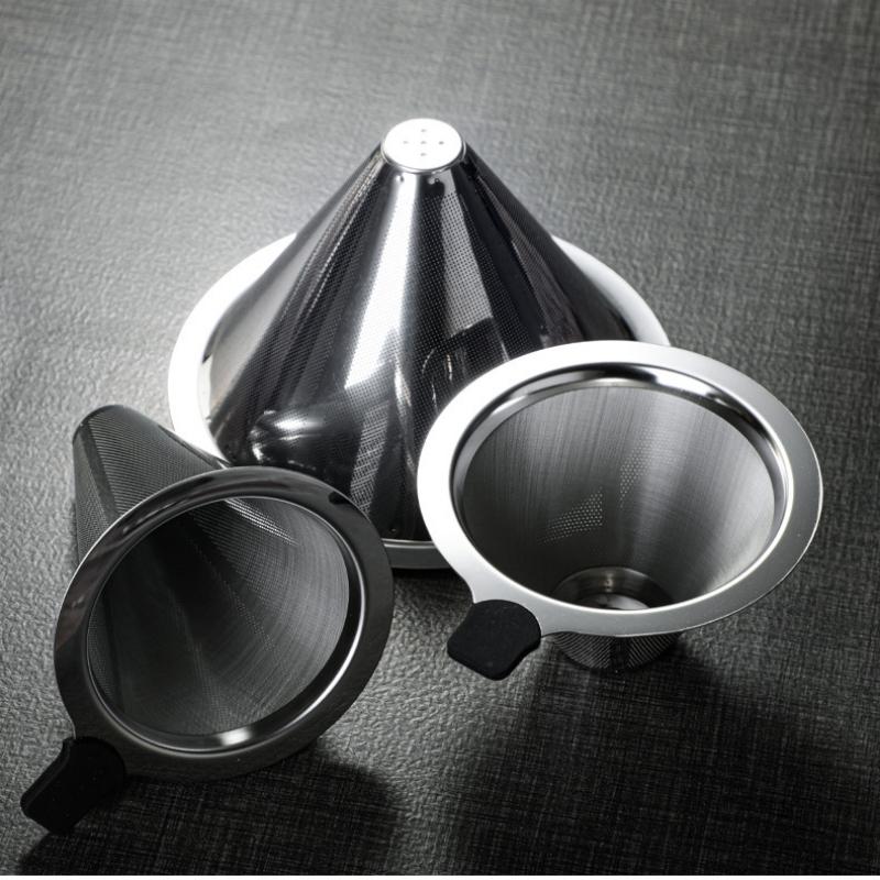 Hand Glass Coffee Kettle with Stainless Steel Filter Drip Brewing Hot Brewer Coffee Pot Dripper Barista Pour Over Coffee Maker