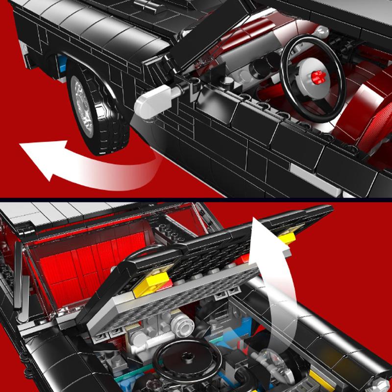 Mould King Креативный GTO Muscle Car | Собираемый спортивный автомобиль с функцией оттягивания назад | Конструктор MOC для взрослых | 1563 детали