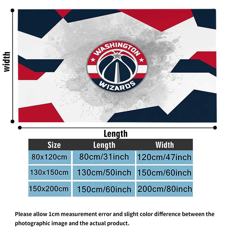 Washington Wizards Print Flannel Blanket High Quality Warm Comfortable Cover for All Seasons Perfect for Gifts Home Decor