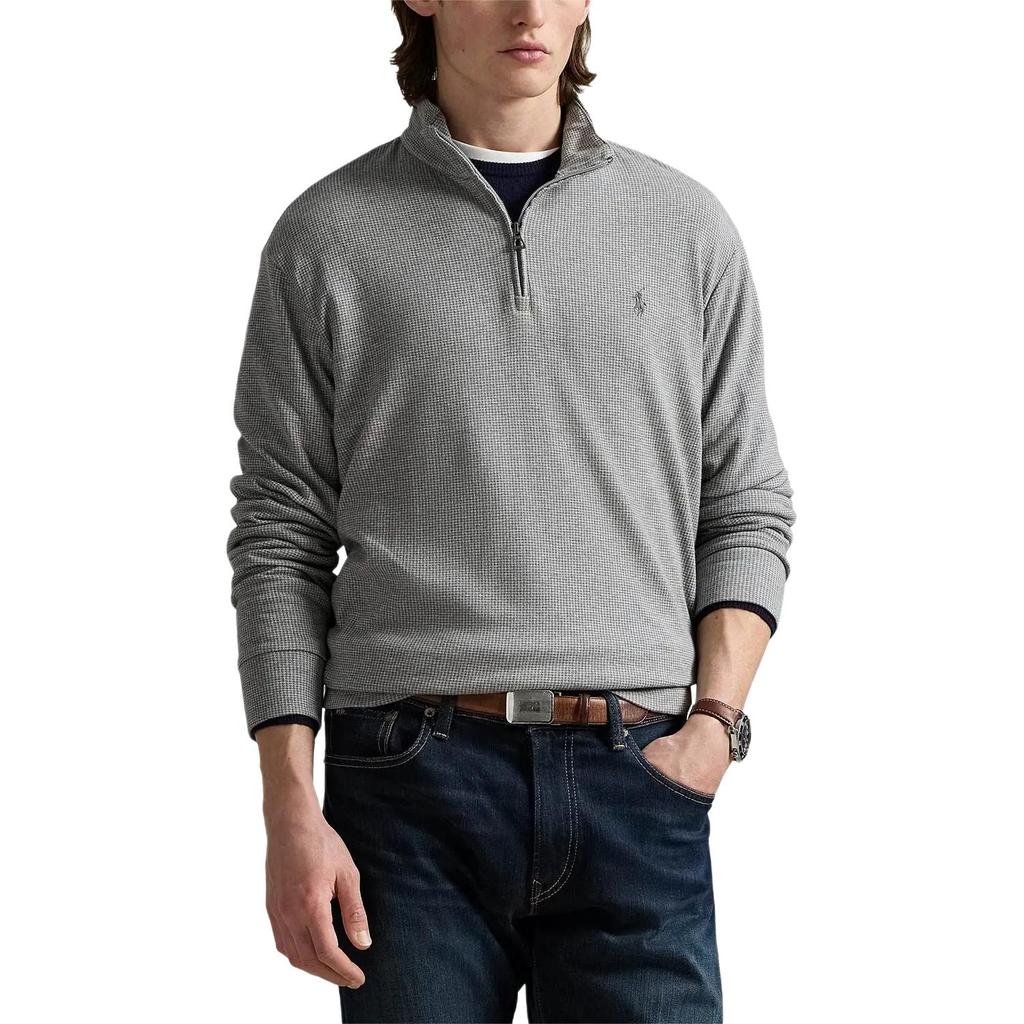 Polo Ralph Lauren Cotton Blend Plain Knit Houndstooth Pullover Sweatshirt Men Sweatshirt 710964524-001