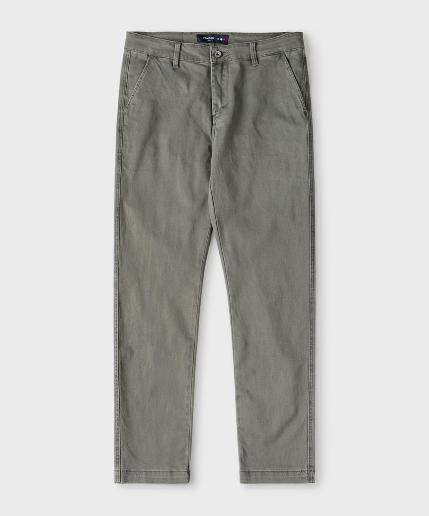 PANICALE Charcoal Washed Cotton Chino Pants