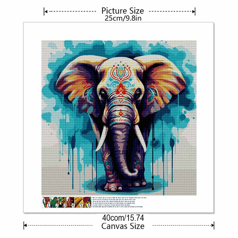 New Arrival 5D DIY Full Circle Diamond Painting "Painted Elephant" Embroidery Cross Stitch Home Decor Gift