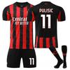 2025-26 AC Milan Домашний #11 ПУЛИШИЧ Спортивный Тренировочный Комплект Джерси с Носками Подростки Дети Взрослые Футбольная Форма
