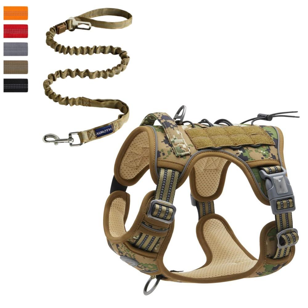Регулируемая тактическая шлейка для собак, рабочая шлейка для домашних животных, военная служба, светоотражающий комплект шлейки для собак для маленьких, средних и больших собак