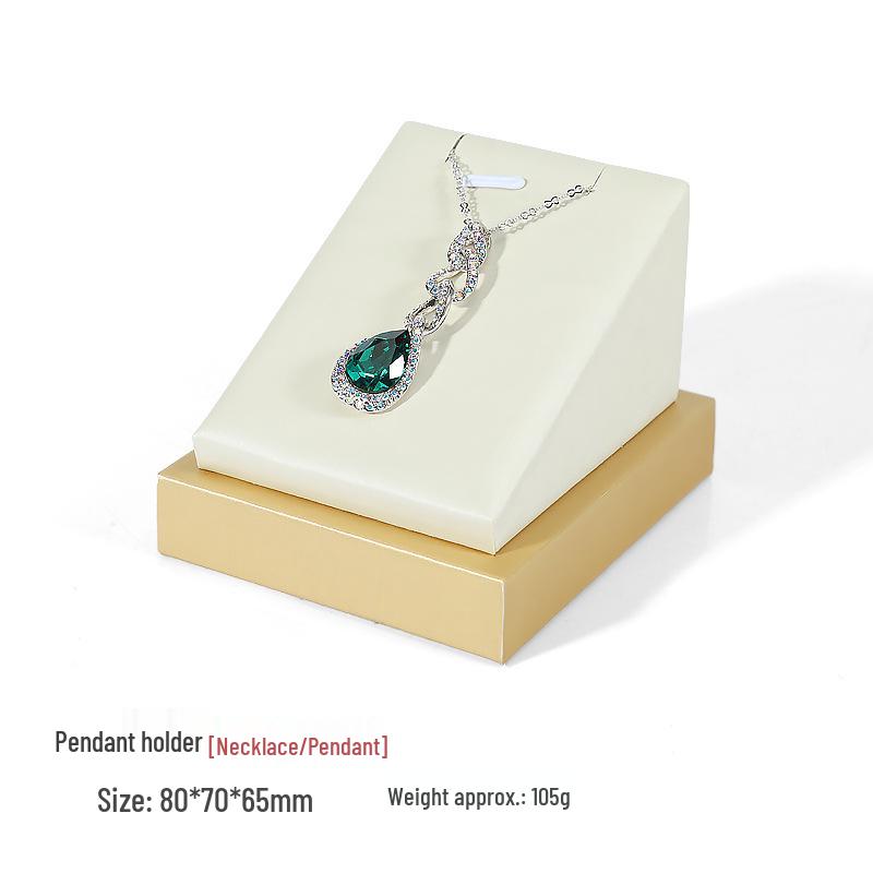 Бежевая подставка для демонстрации ювелирных изделий из жадеита из ПУ кожи для колец и подвесок