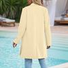 Women's Fashion Casual Long Sleeve Long Suit Jacket With Pockets