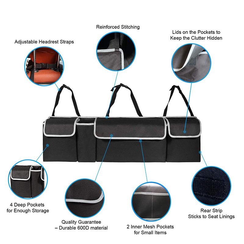 Multifunctional Large-capacity Car Trunk Storage Bag Hanging Oxford Cloth Storage