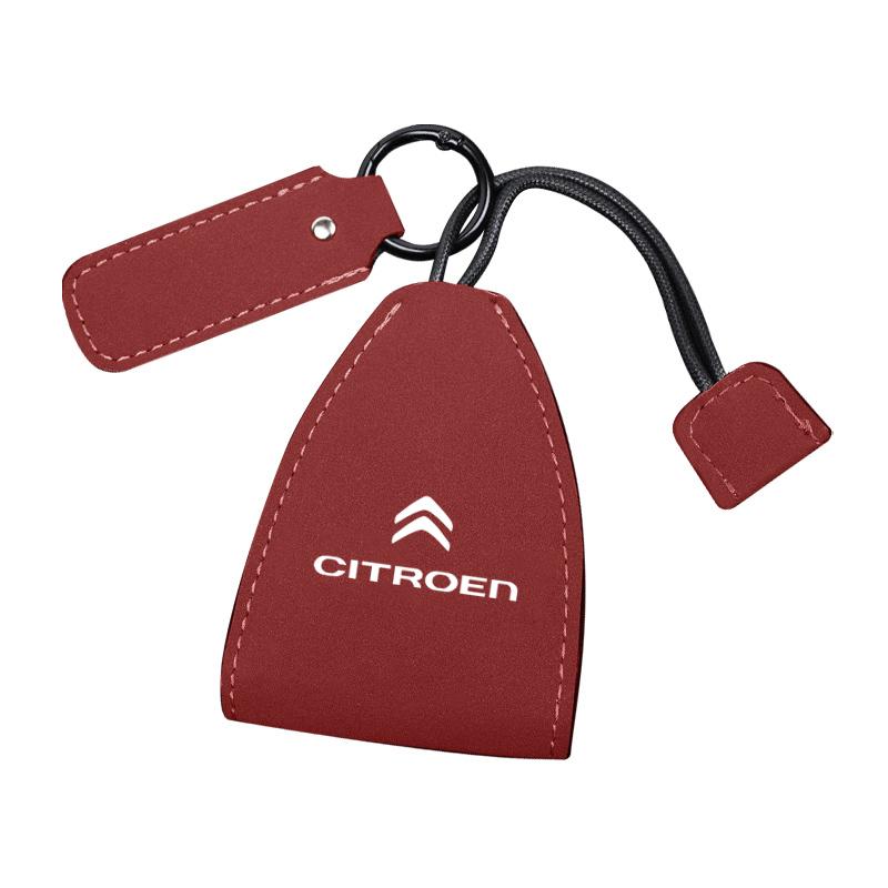FFEC7 Car Logo Keychains Selected Suede Leather Car Key Bag For Citroen Celysee C6 C3 C5 C1 C2 C4 Aircross Picasso Cactus Berlingo Sax