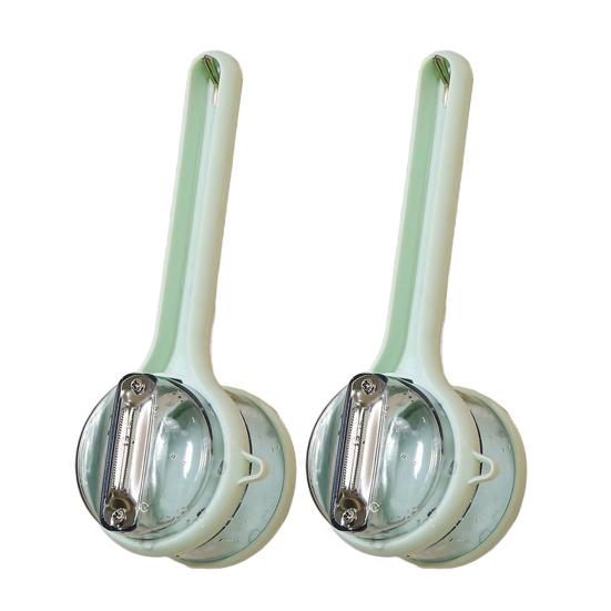 Овощечистка из нержавеющей стали с контейнером для сбора очистков Двусторонняя эффективная машина для чистки Многофункциональные овощечистки для домашней кухни