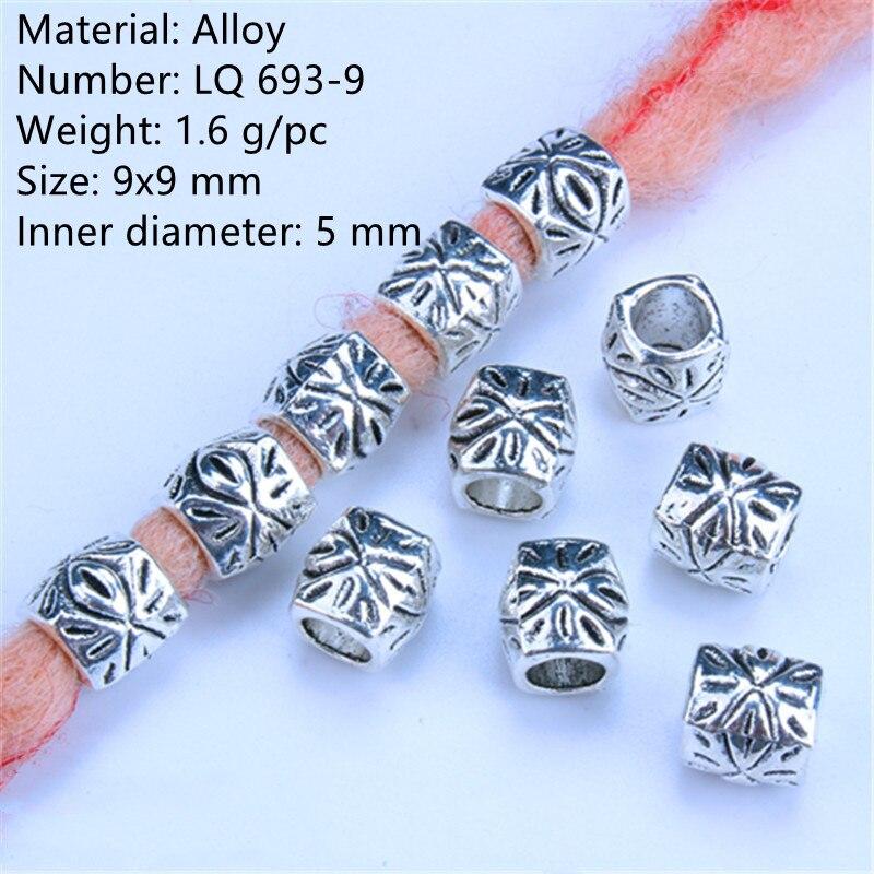 5pcs/bag Silver Metal Hair Rings Braid Dreadlocks Bead Hair Cuffs Dread Tube Charm Dreadlock for DIY Hair Accessaries
