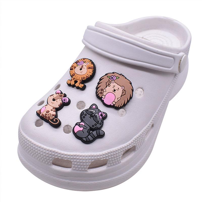 18 шт., подвески для обуви из ПВХ серии «Животные джунглей» для украшения обуви