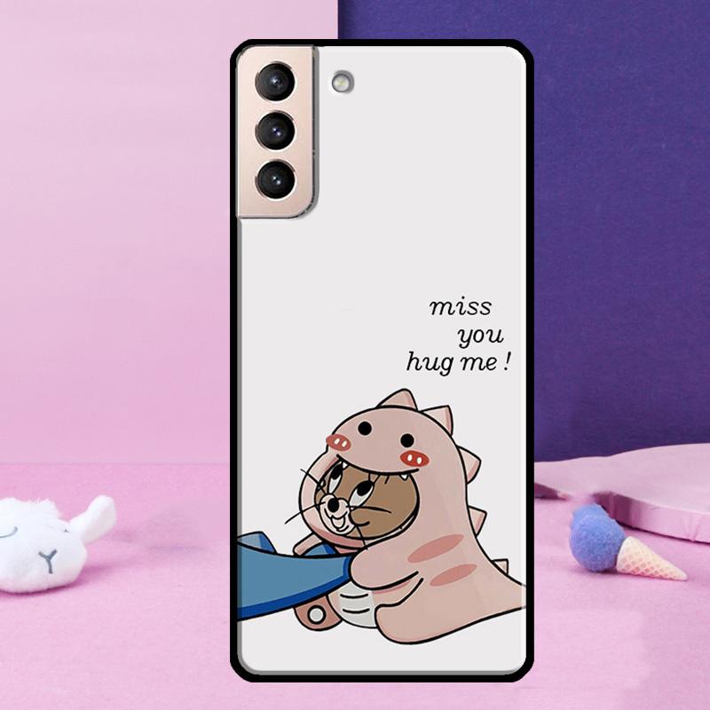 Парный Милый Чехол с Динозавром Для Samsung Galaxy S23 S22 Ultra S21 S20 FE Note 10 20 Ultra S8 S9 S10 Plus Чехол