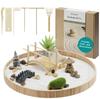 Набор миниатюрного дзен-сада Navaris Модель Миниатюрная диорама Сделай сам Декоративное украшение с граблями 24x24x2см Круглый Белый песок - - - Поднос,