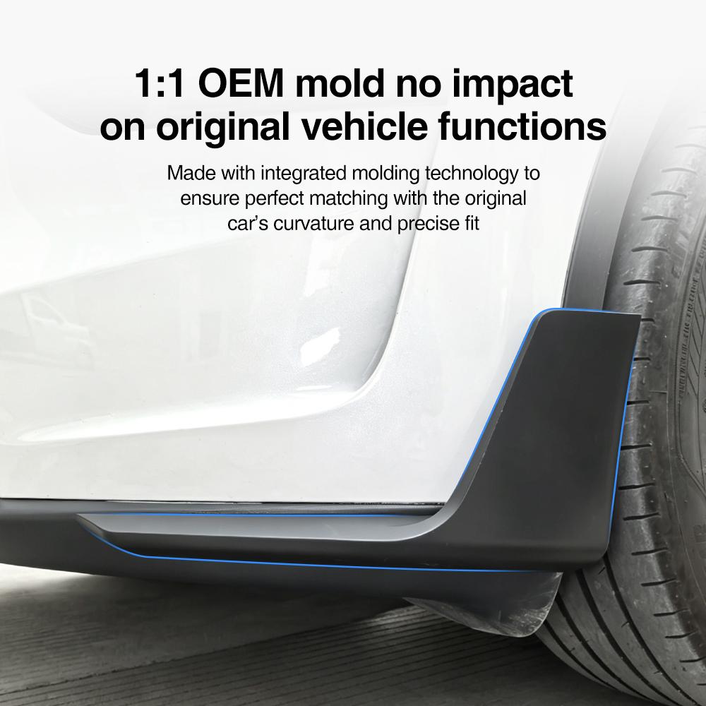 Heenvn For Tesla Model Y Juniper 2025 2026 2Pcs Body Kit Front Spoiler Lip Bumper Chin Diffuser ABS Car Exterior Accessories