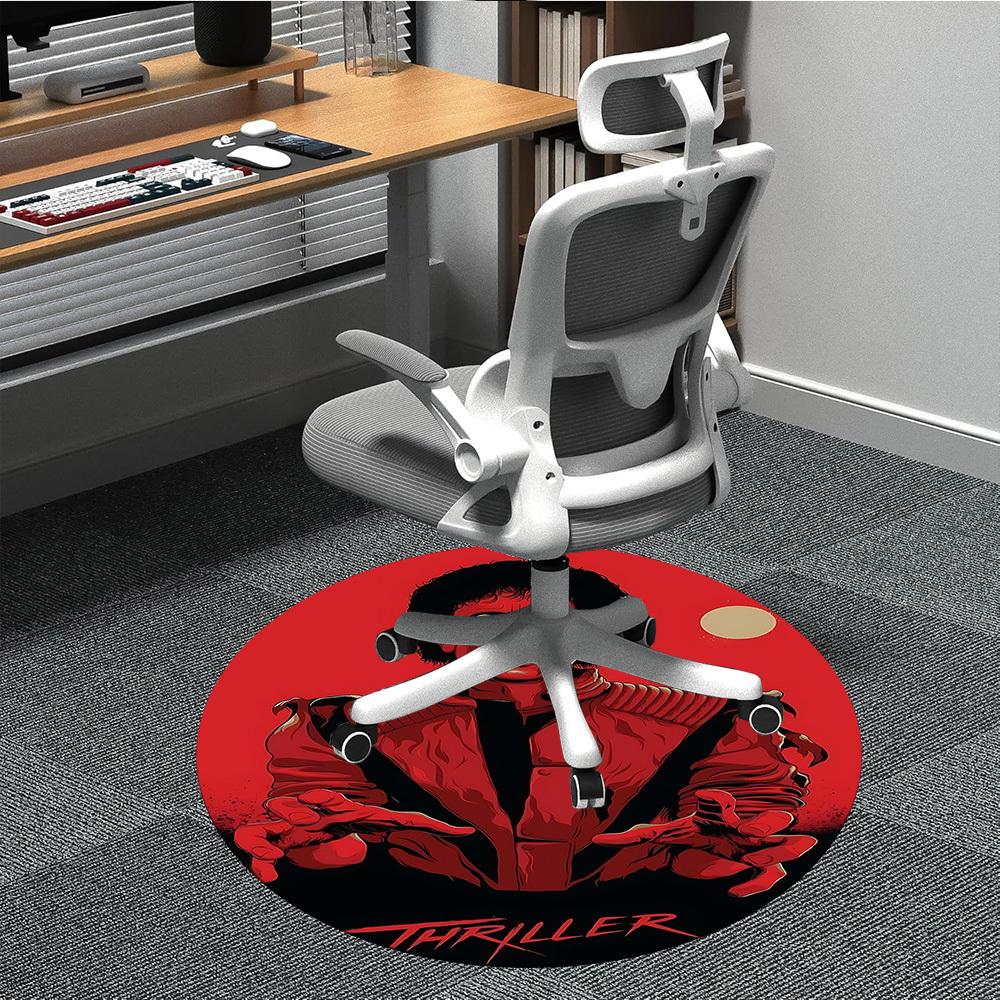 1pc Michael Joseph Thriller Office Round Area Rug, Under Office Chairs Bedroom Living Room Home Decor a1022370