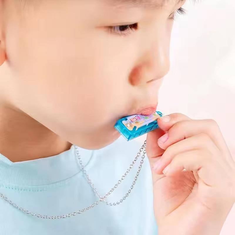 10/20 шт. Мультяшная мини-губная гармошка с ожерельем, музыкальные игрушки для детей, сувениры для дня рождения, наполнители для пиньяты, подарок на Рождество для мальчика/девочки