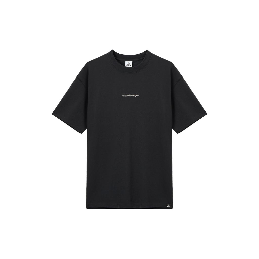 Nike ACG Комфортная свободная футболка с вышивкой и коротким рукавом с круглым вырезом, мужские топы, черные FJ2137-010