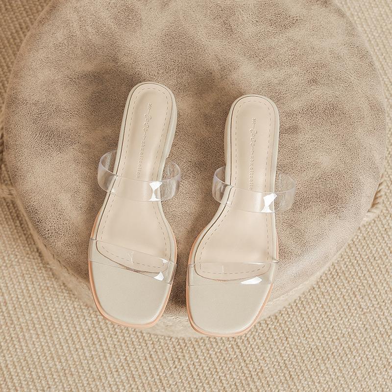 Дышащие туфли на высоком каблуке с открытым носком, прозрачный клей для стекла, мягкая кожа, сандалии, не натирающие ноги, женские сандалии с открытым носком